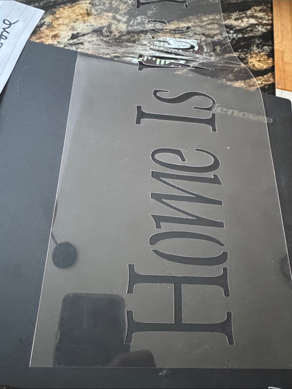 Vintage “Home is Where Your Story Begins” pre-cut stencil.